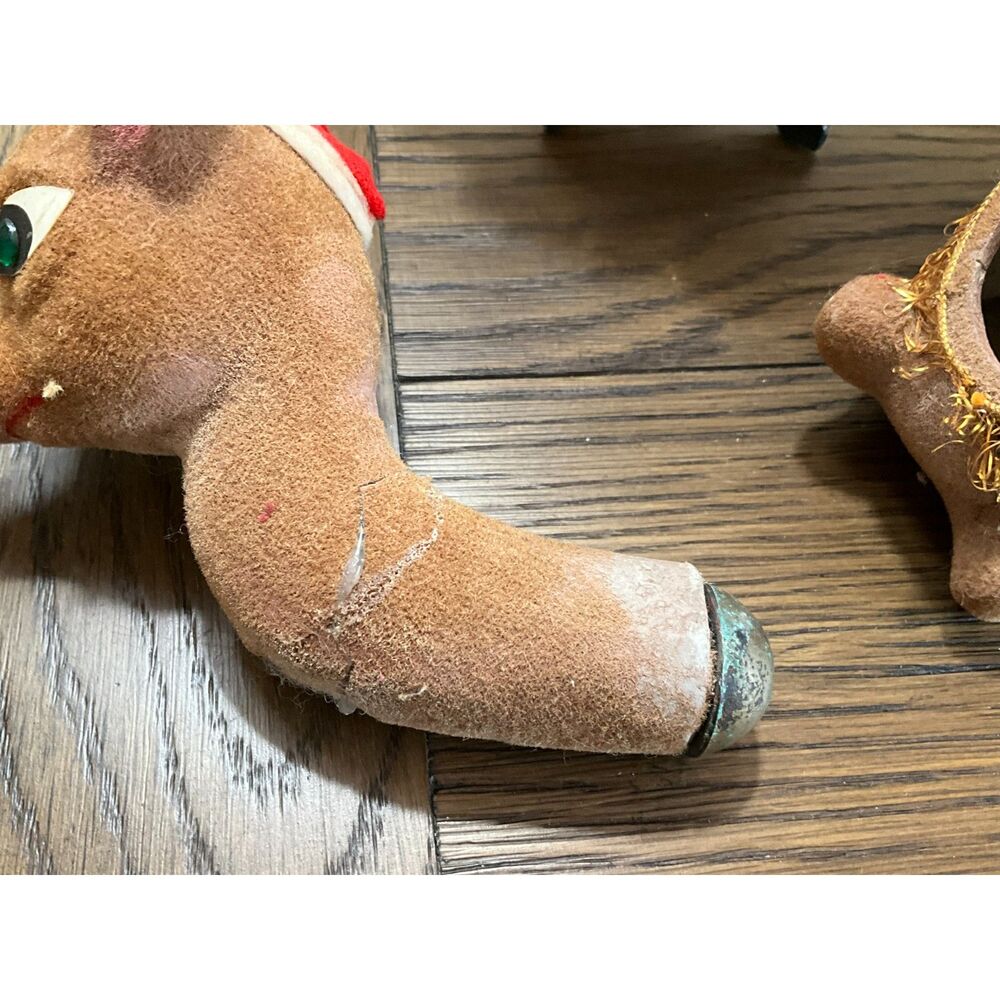RARE Holt Howard Felt Nodder Rudolph / Vintage Christmas Bobble Head / Kitchy - Picture 8 of 10